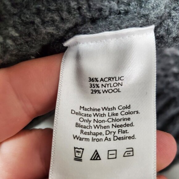 Eddie Bauer Cardigan Sweater Mens XLT Gray Fair Isle Wool Blend Button Nordic - Picture 6 of 8